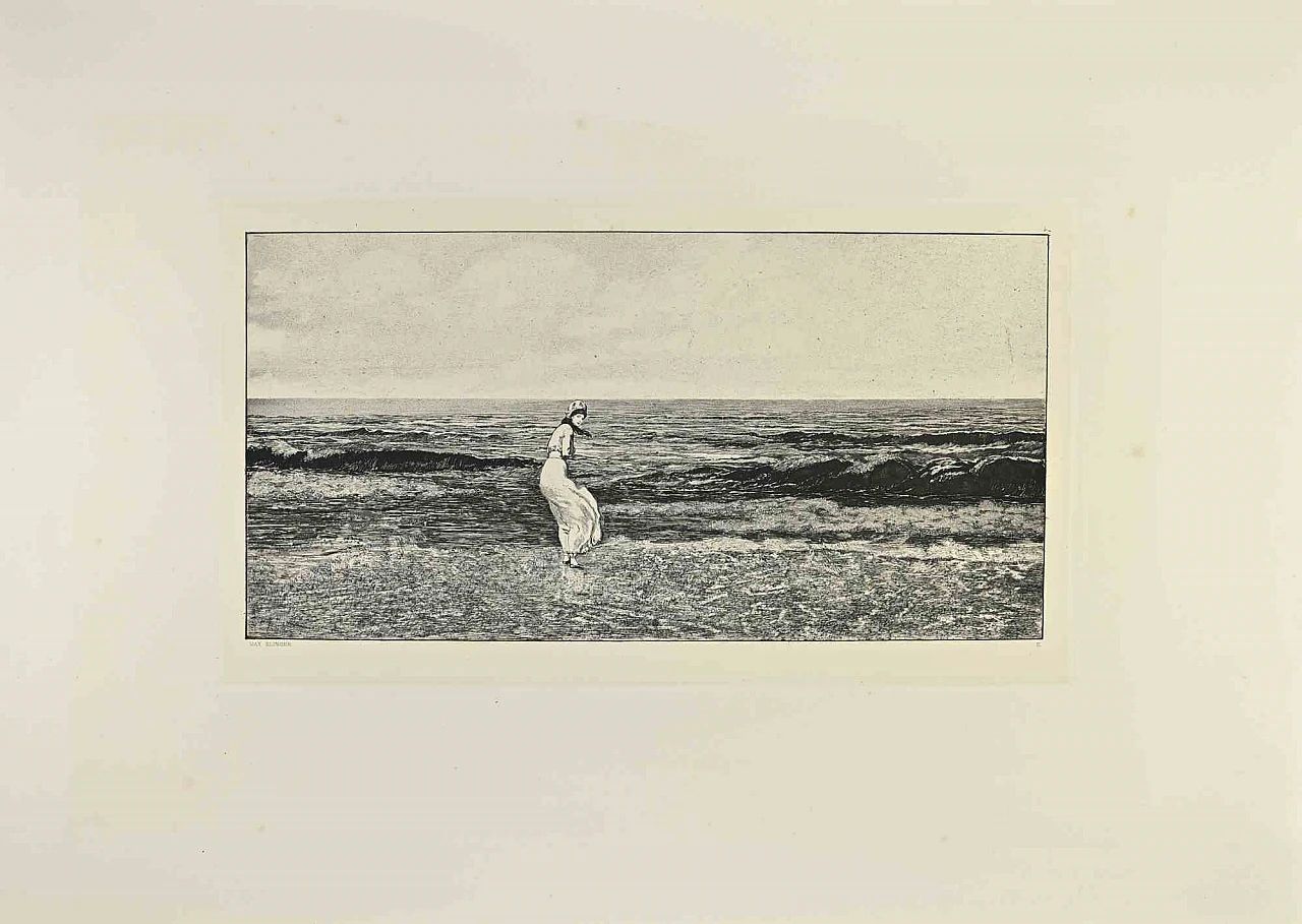 Max Klinger, Seaside from Intermezzi, Etching 19th century 1