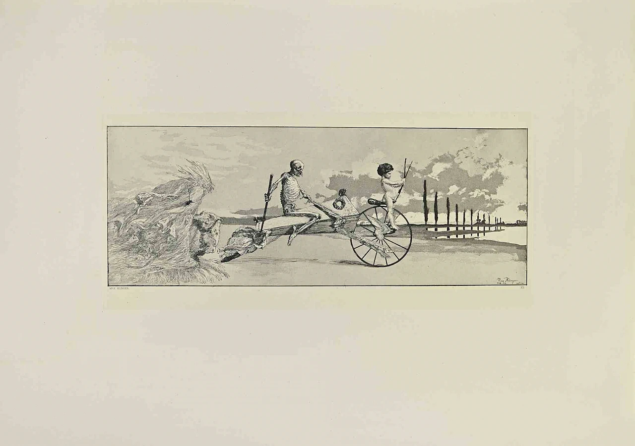 Max Klinger, Love, Death and the Beyond, Etching 19th century 1