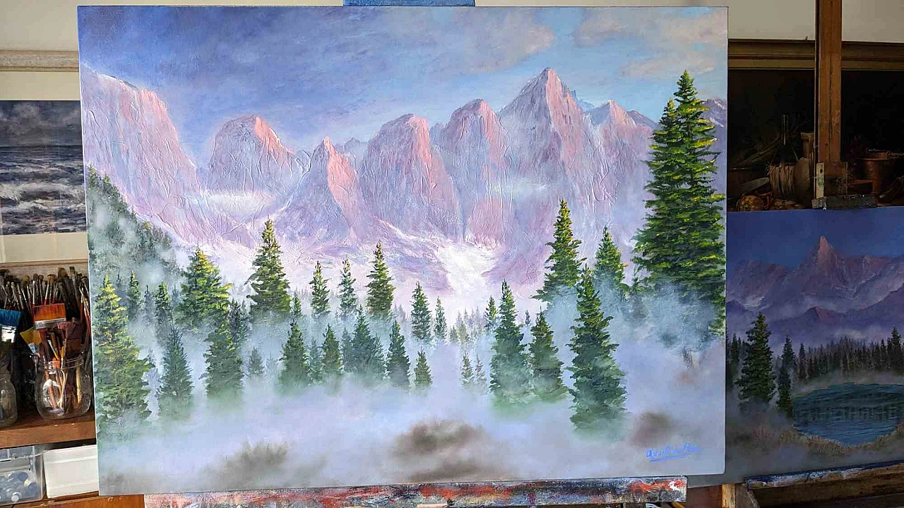 Adriano Bernetti da Vila, Il tocco del sole, olio su tela Anni 2000 1