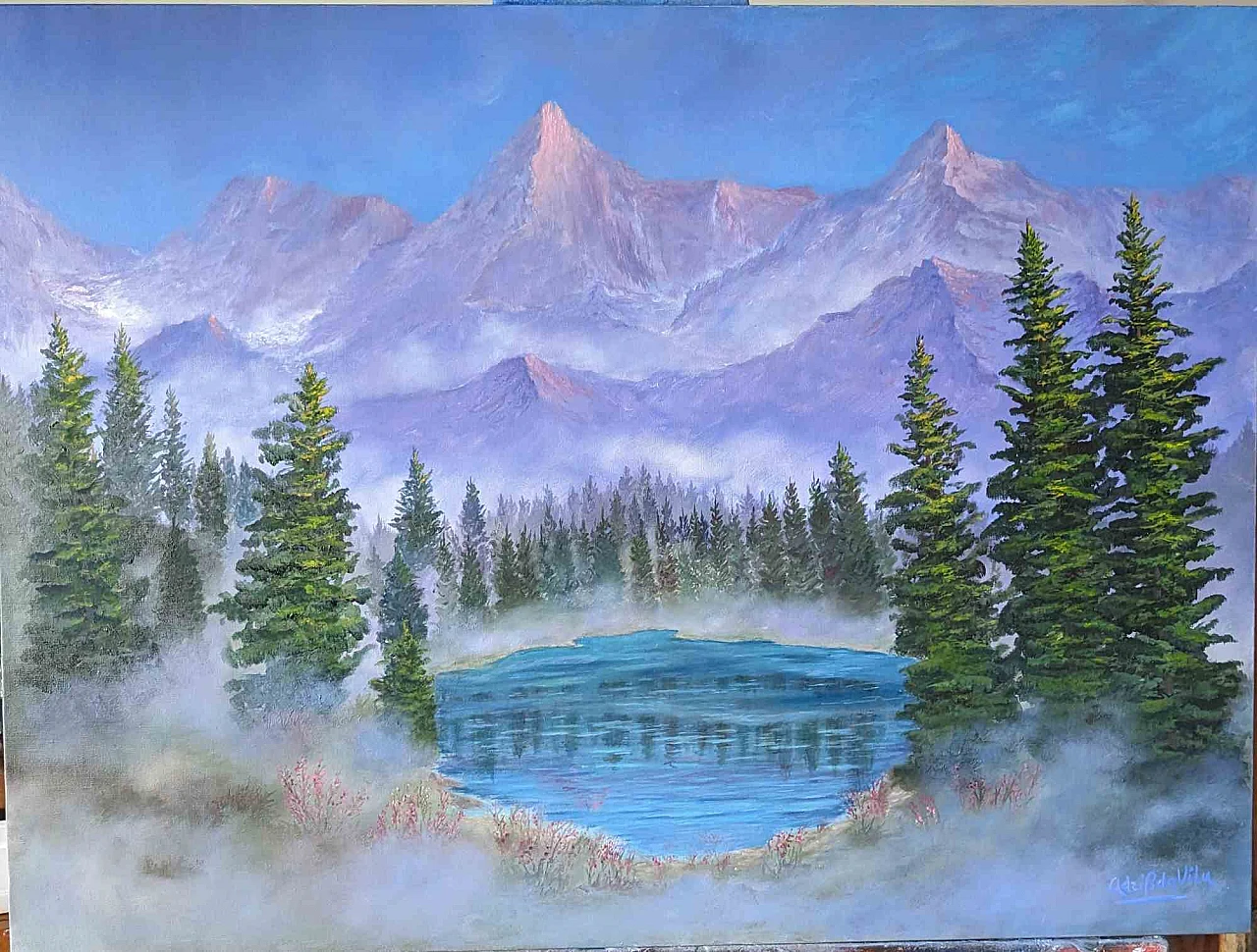 Adriano Bernetti da Vila, La carezza dell'alba, Olio su tela Anni 2000 1