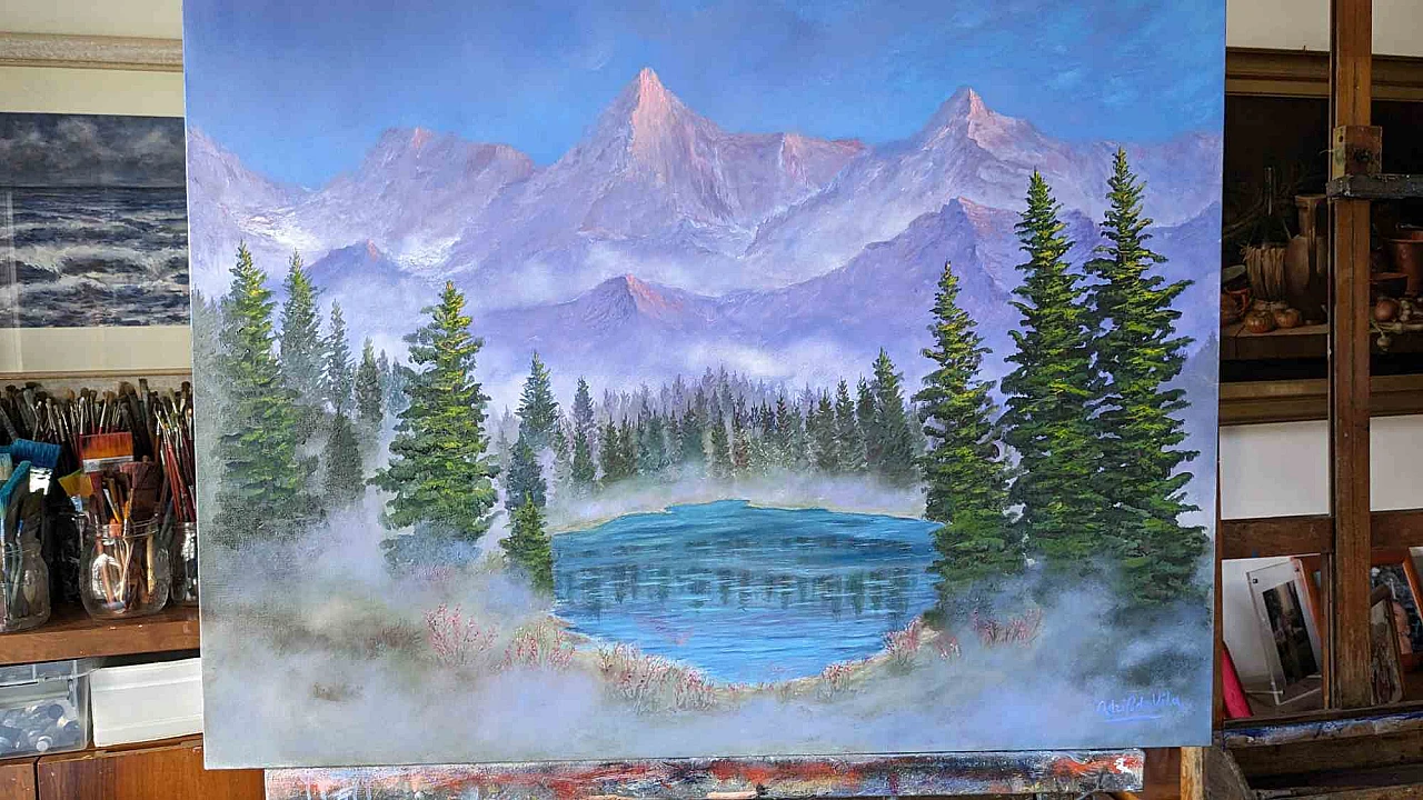 Adriano Bernetti da Vila, La carezza dell'alba, Olio su tela Anni 2000 2