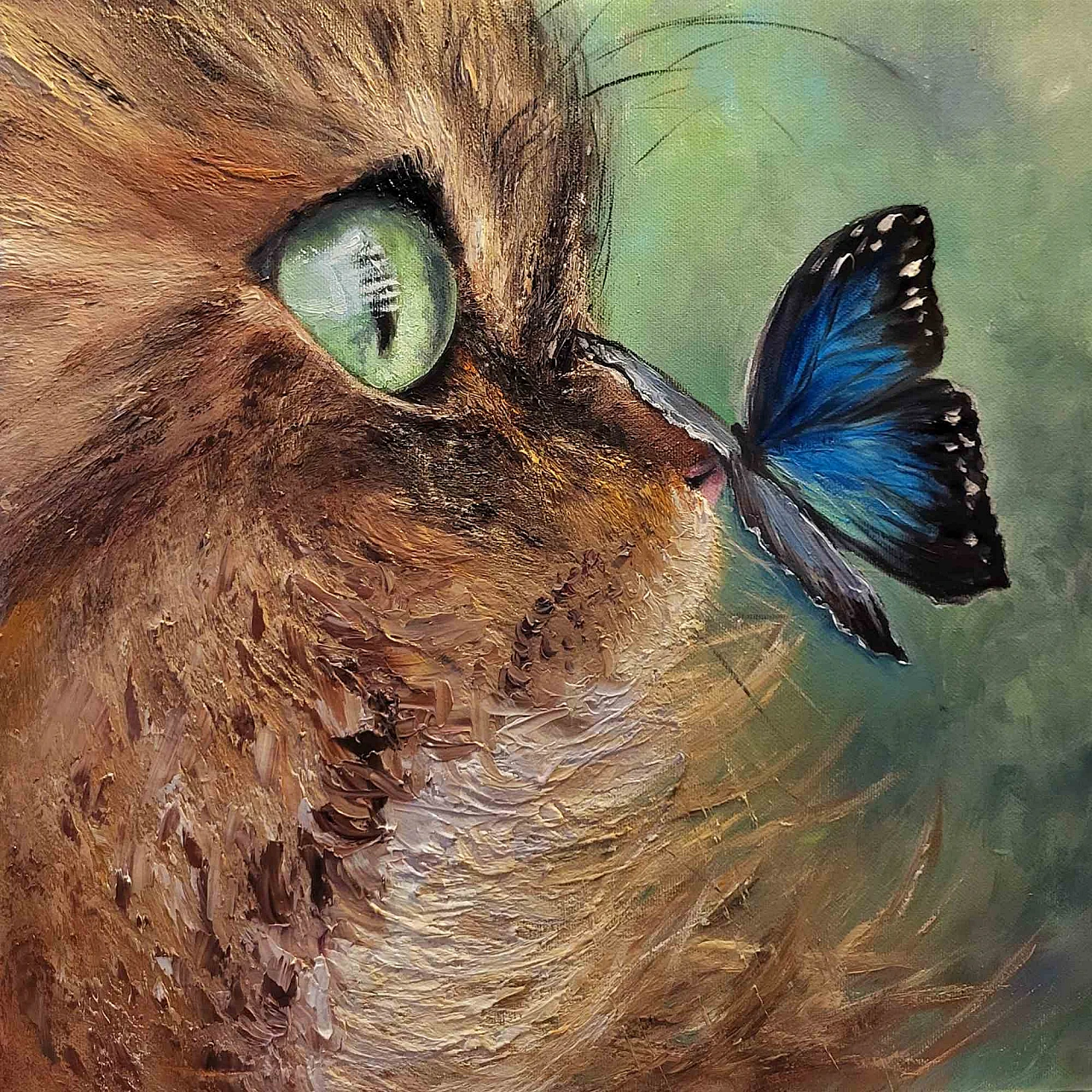 Elena Mardashova, Gatto, Olio su tela Anni 2000 1