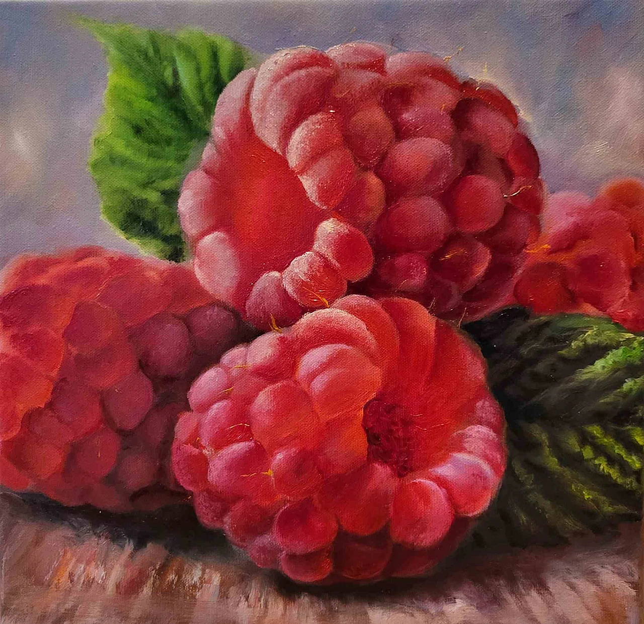 Elena Mardashova, Lamponi, Olio su tela Anni 2000 1