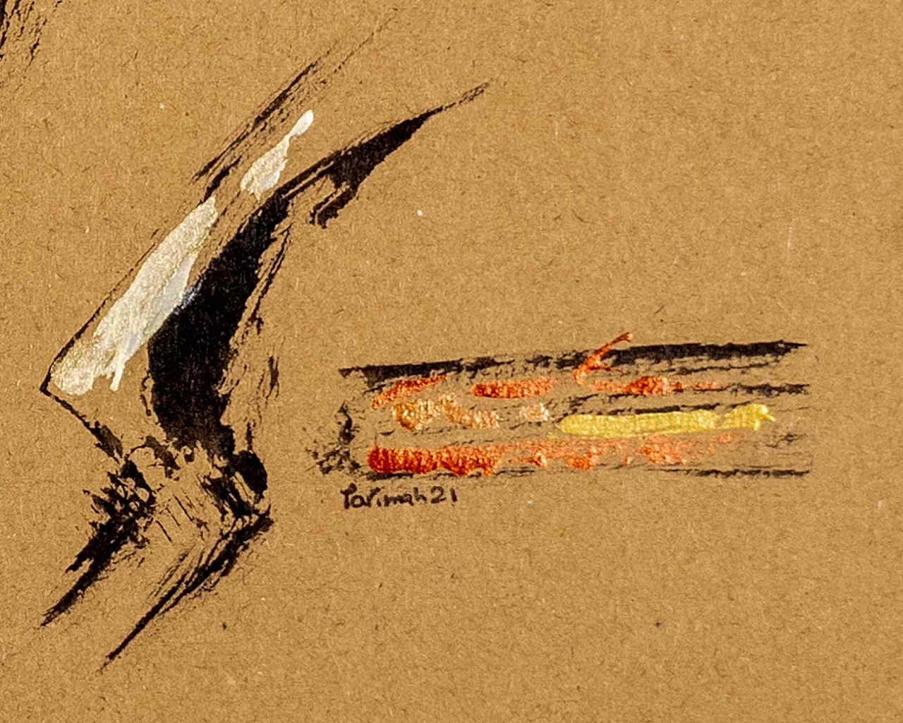 Parimah Avani, Mantello invisibile della libertà, Acrilico con inchiostro da disegno Anni 2000 2