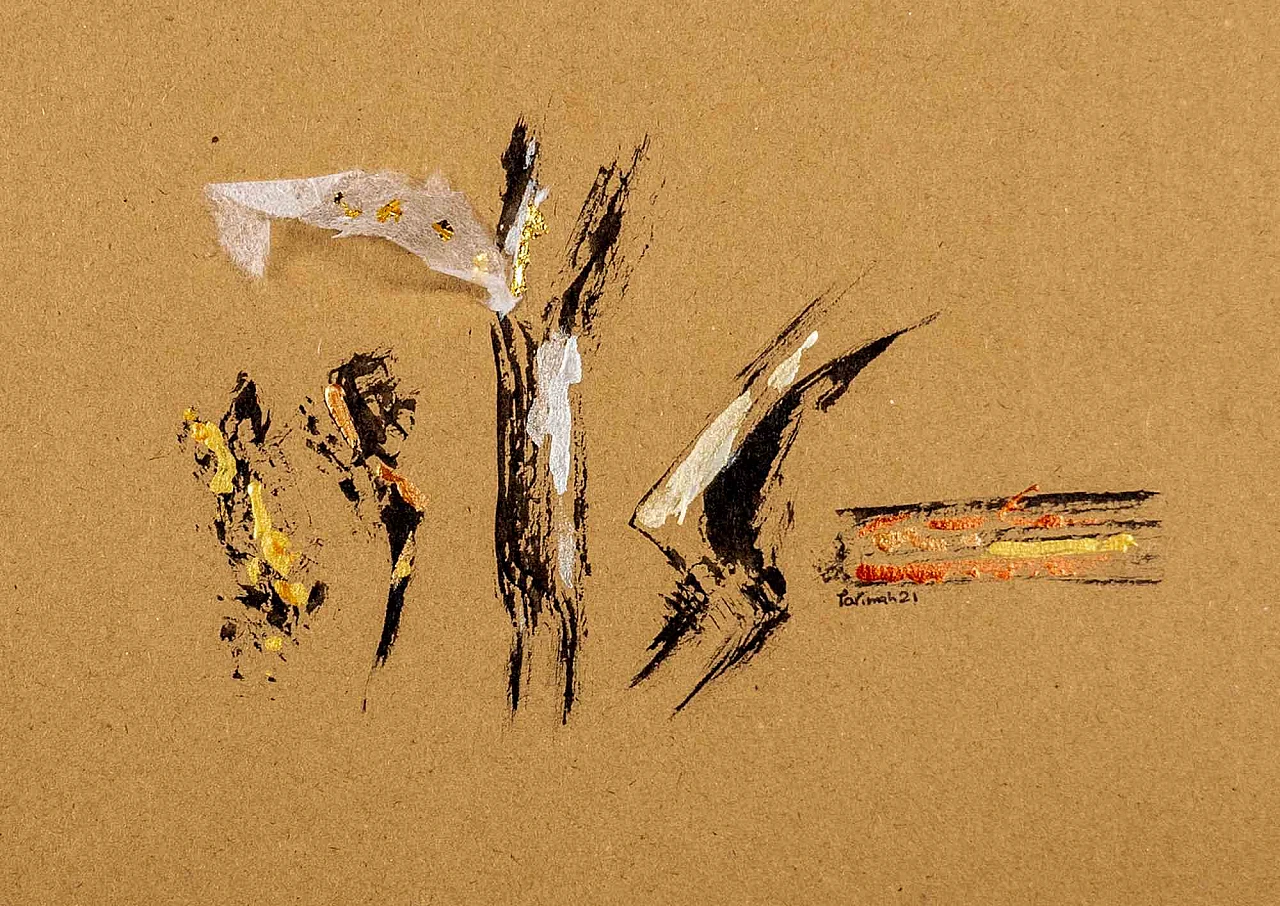 Parimah Avani, Mantello invisibile della libertà, Acrilico con inchiostro da disegno Anni 2000 4