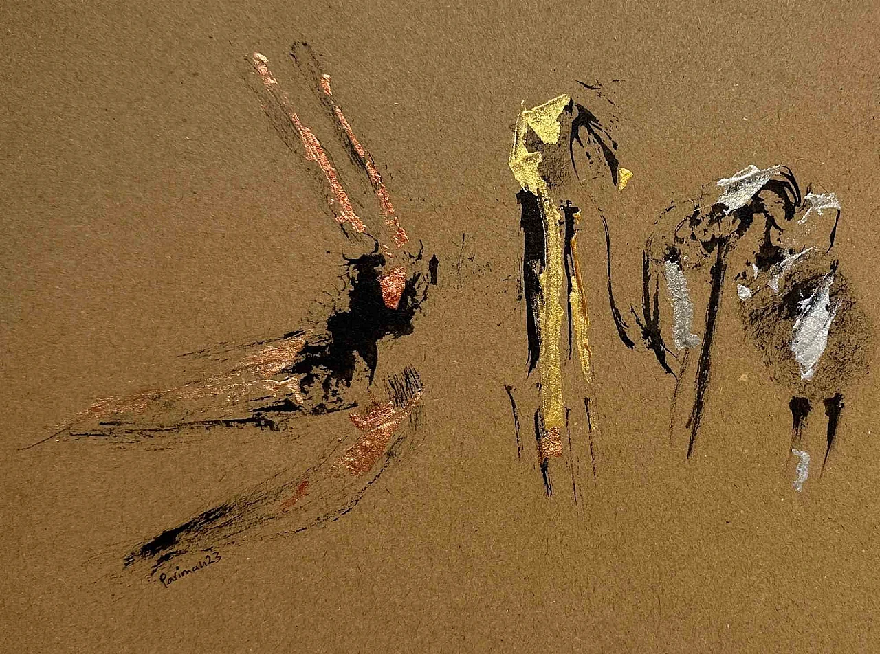 Parimah Avani, The Song of Fire and Freedom, Drawing-Ink Acrylic 2000s 2