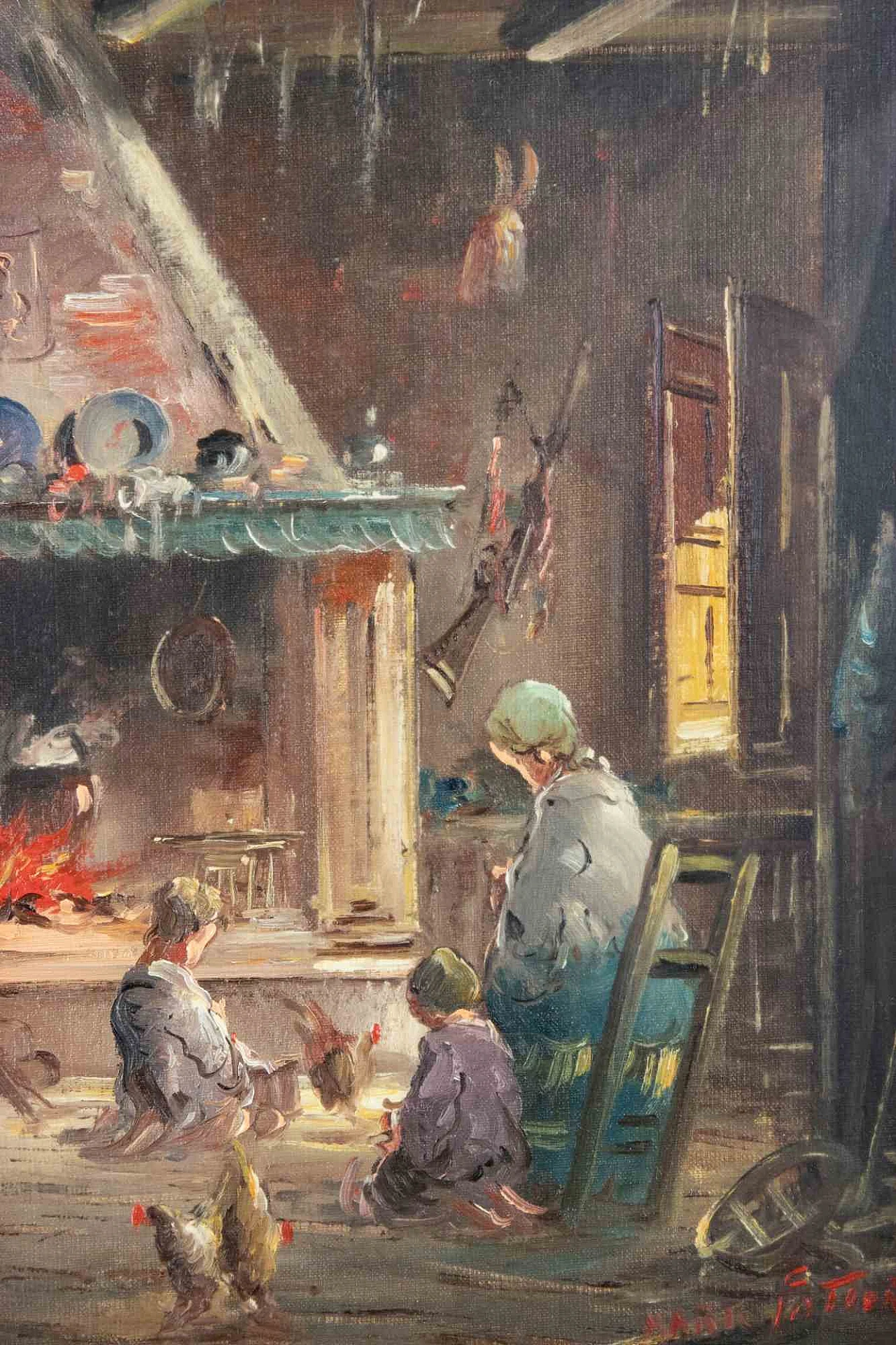 Mario Fattori, Interno della casa, Olio su tela 1960-1979 4