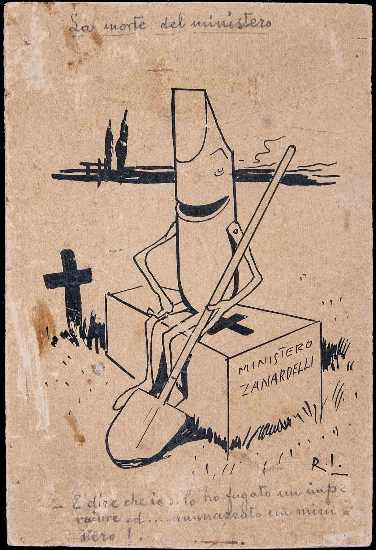 Gabriele Galantara, La morte del Ministero, Disegno 1920 - 1939 1