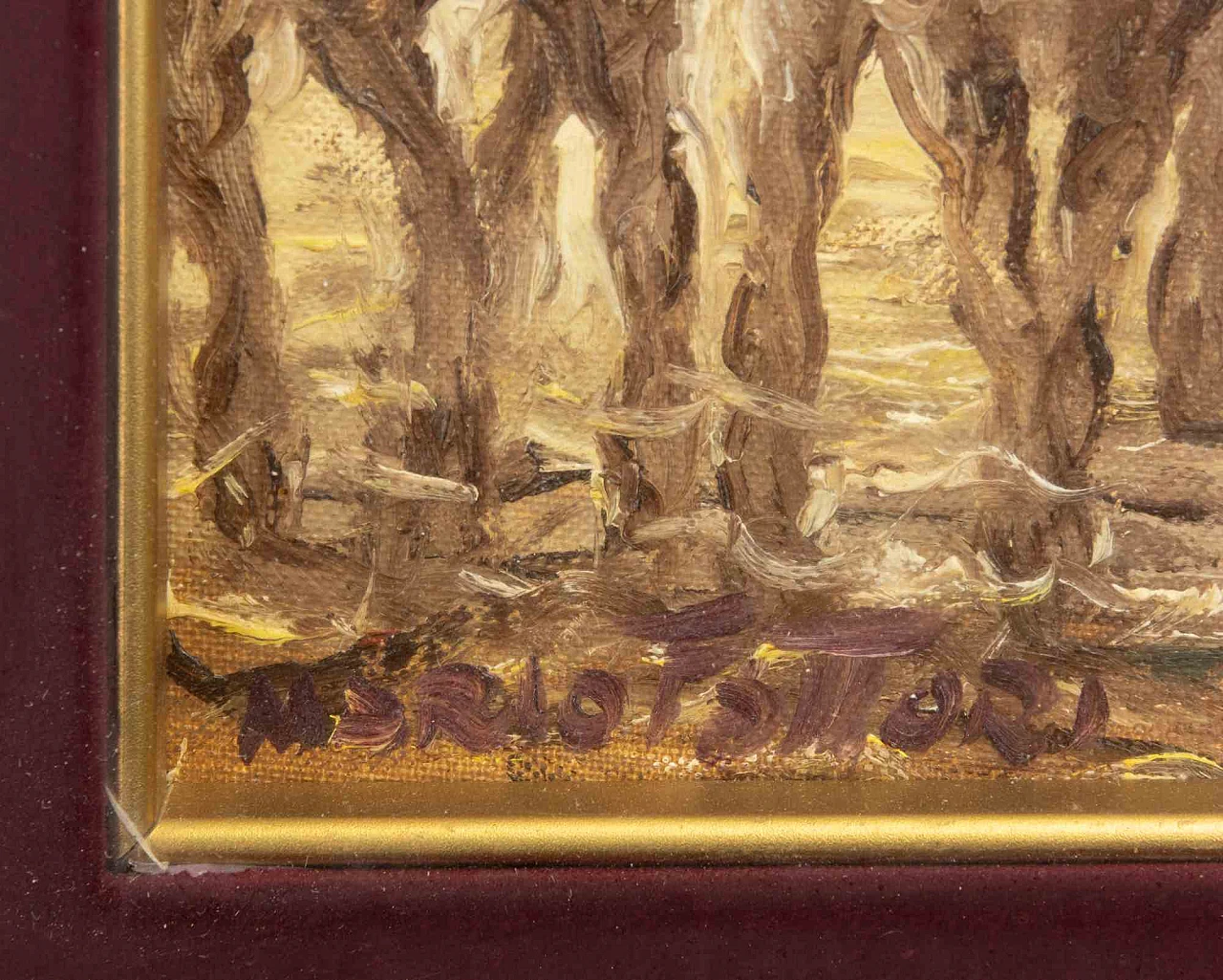 Mario Fattori, Interno di ovile, Olio su tela 1960-1979 2