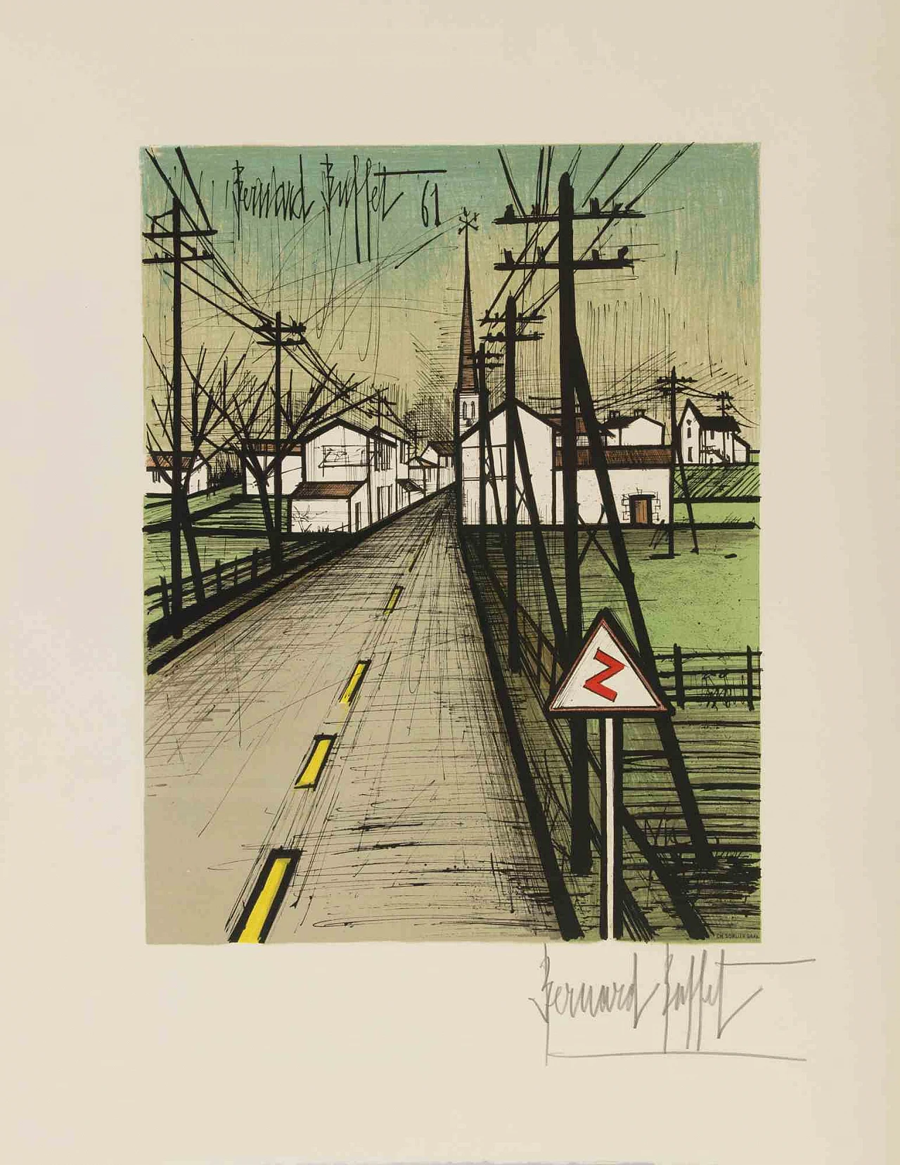 Bernard Buffet, Untited, Lithograph 1960s-1970s 1