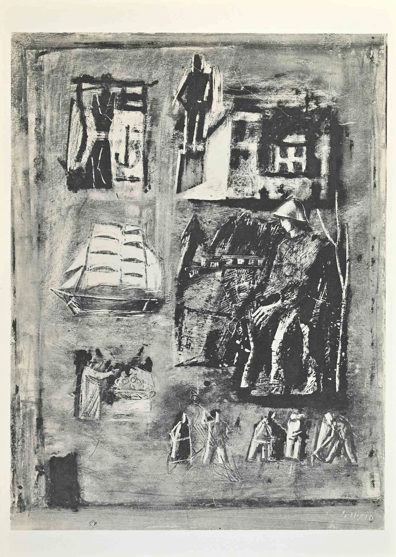 Mario Sironi, Studio for Wall Painting, Photolithograph 2000s 1