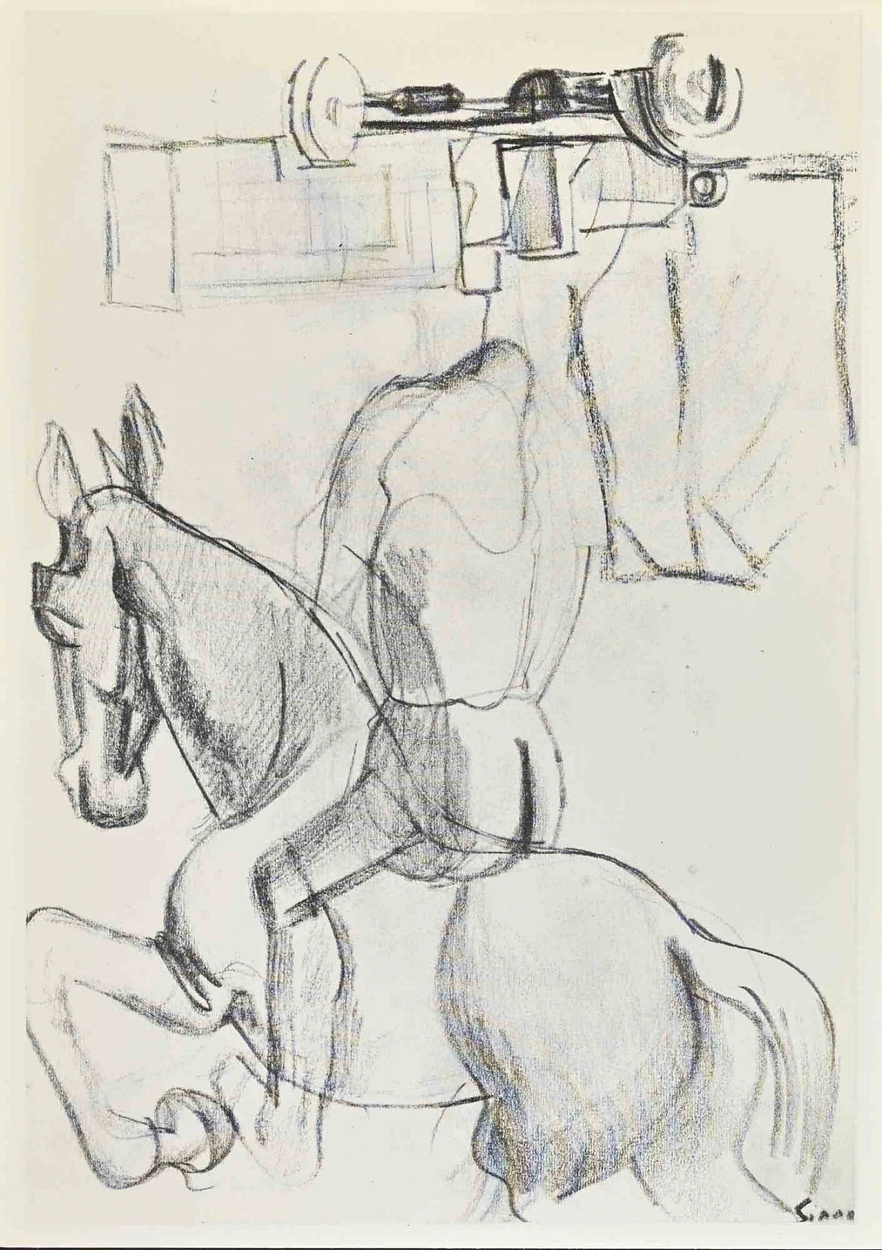 Mario Sironi, Man on Horseback, Photolithograph 2000s 1