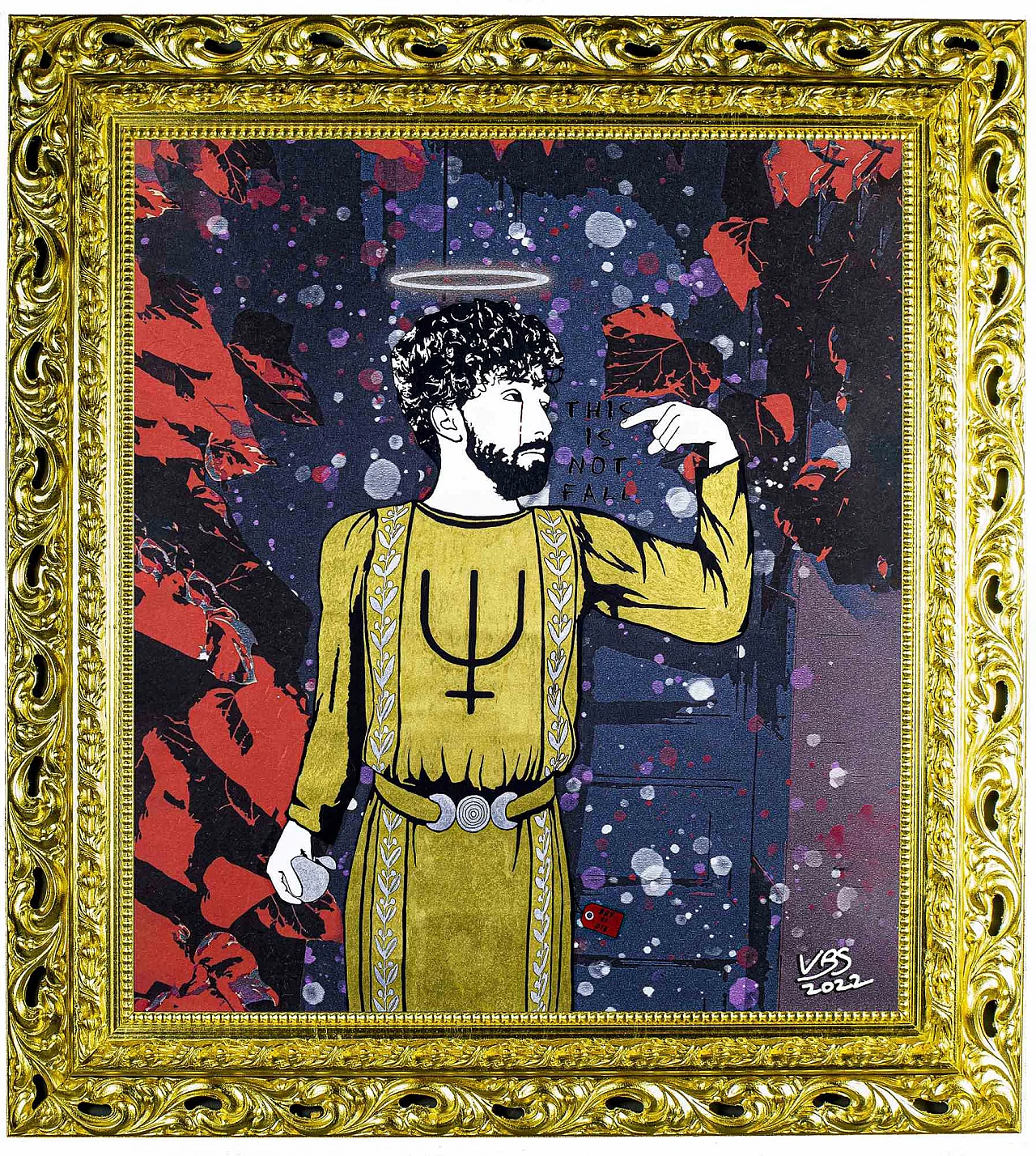 Bruno Salvatore Latella, Caduta di Adamo, Pittura a olio Giclée con stampa digitale Anni 2000 1