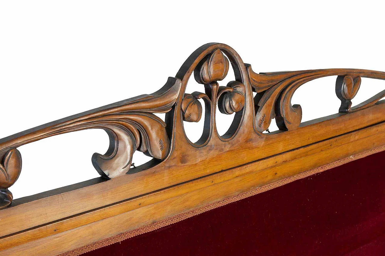 Artist XX century, Midcentury Red Velvet Sofa 2000s 7