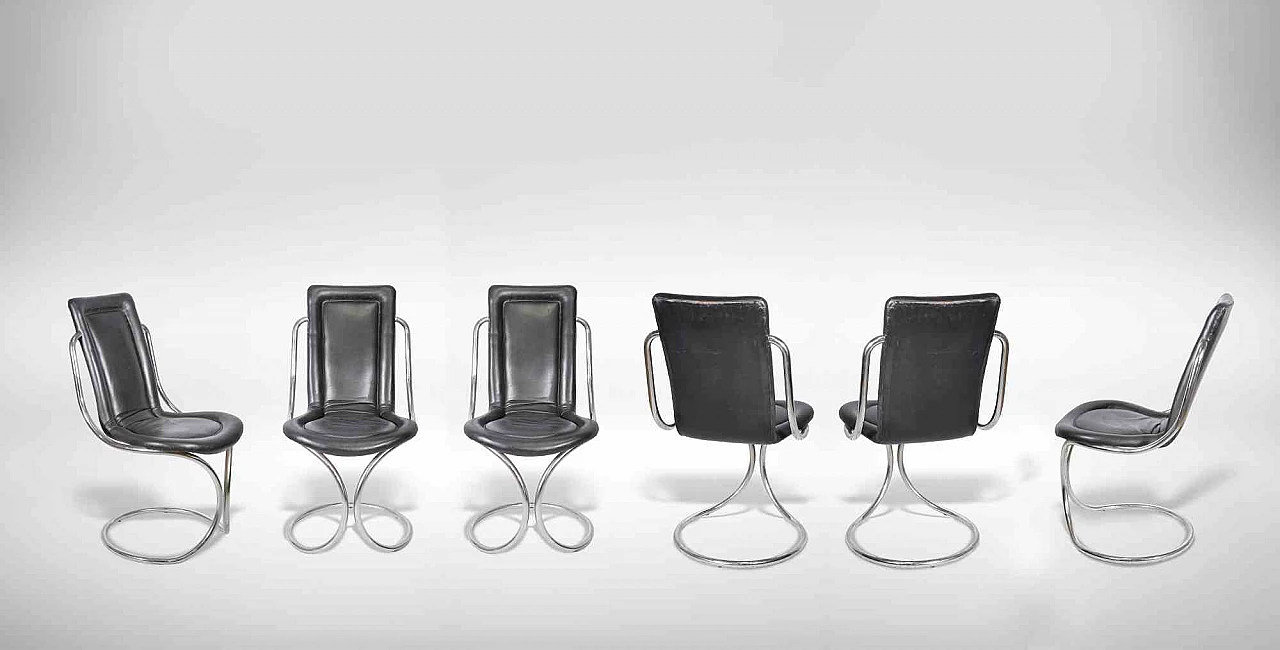 n.a., SIx Chairs by Tecnosalotto 1960s-1970s 1