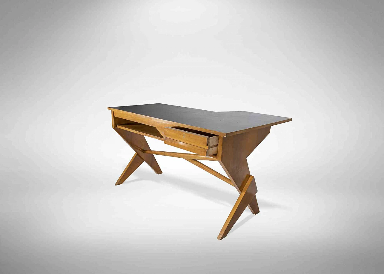 Vintage writing desk in Gio Ponti style, 1940s-1950s 1