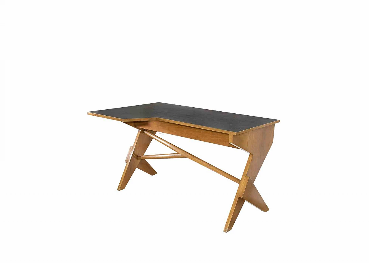Vintage writing desk in Gio Ponti style, 1940s-1950s 3