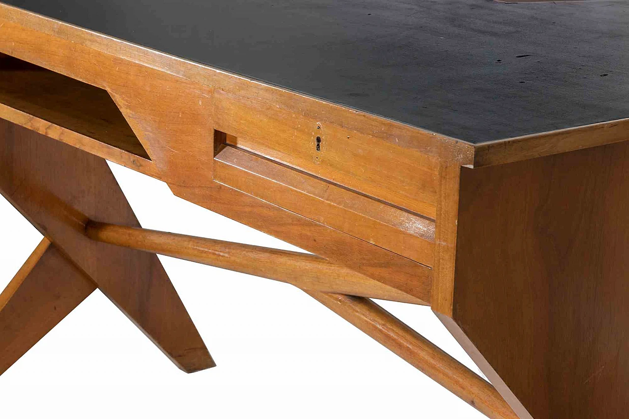 Vintage writing desk in Gio Ponti style, 1940s-1950s 9