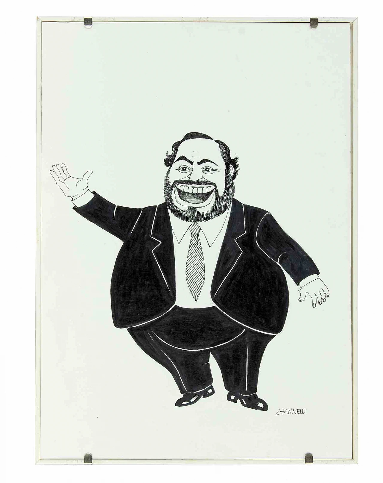 Emilio Giannelli, Caricatura di Luciano Pavarotti, Disegno Anni 2000 2