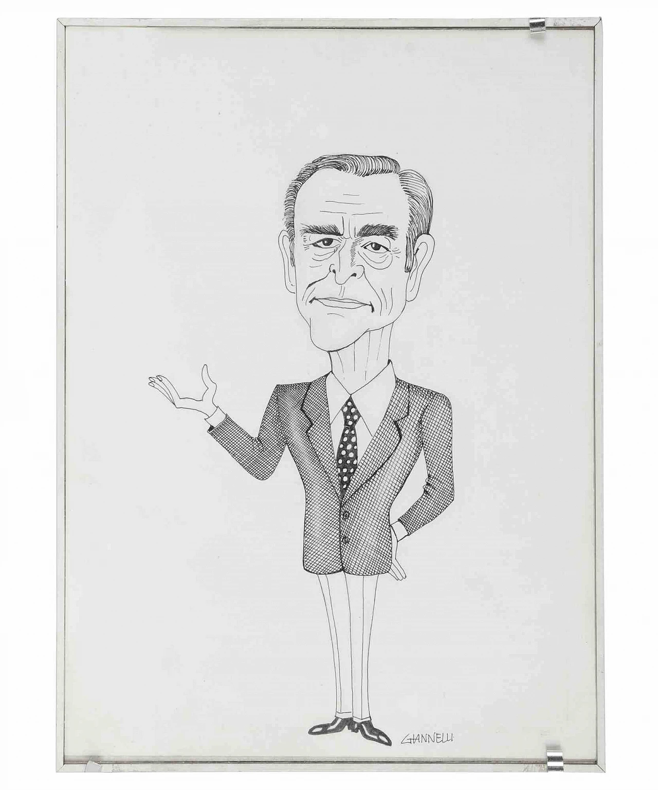 Emilio Giannelli, Caricatura di Vittorio Gassman, Disegno Anni 2000 3