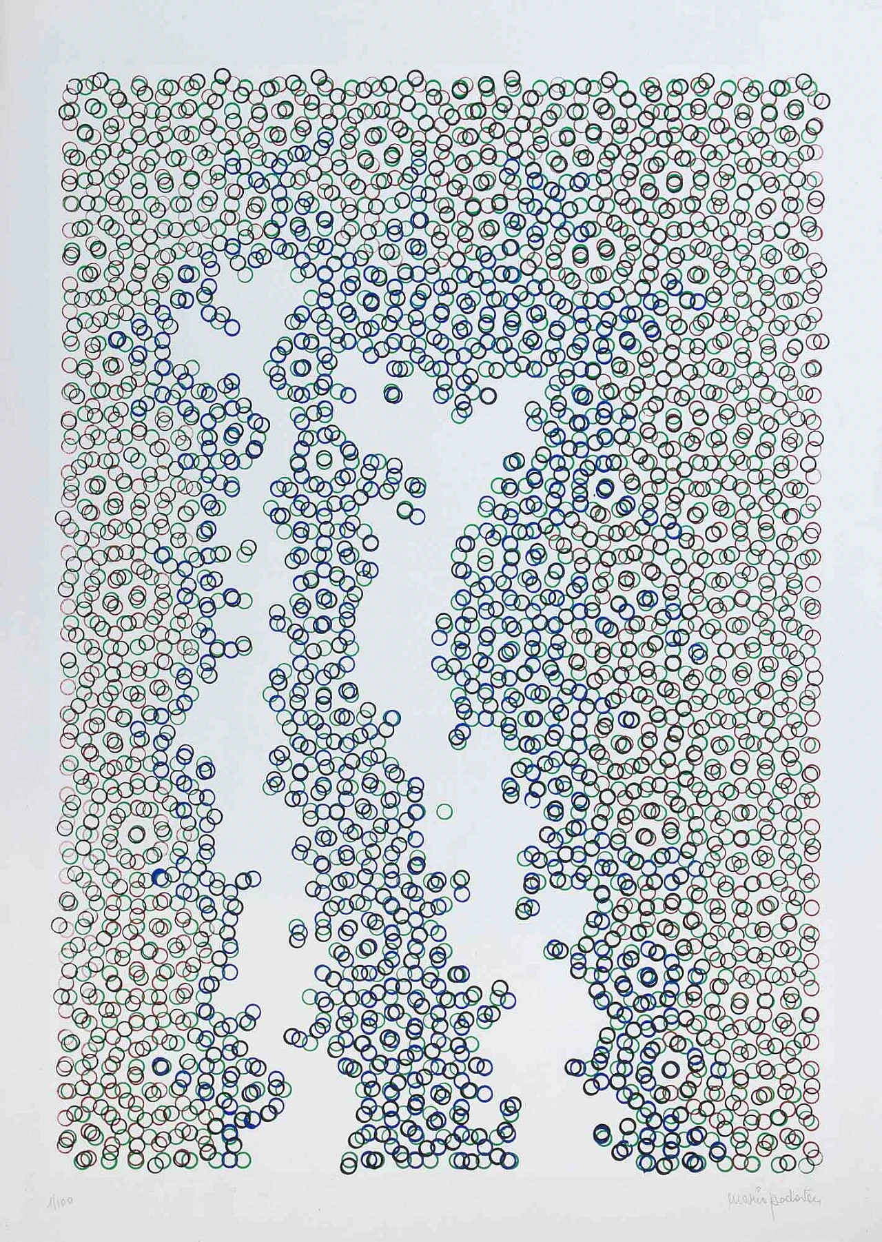 Mario Padovan, Parallel Roads, Lithograph 1960s-1970s 1