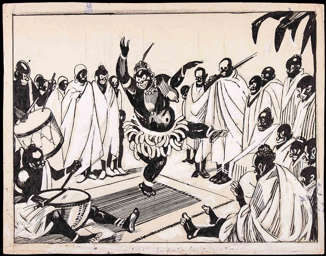 Gabriele Galantara, Scimmia danzante, Disegno 1920 - 1939 1