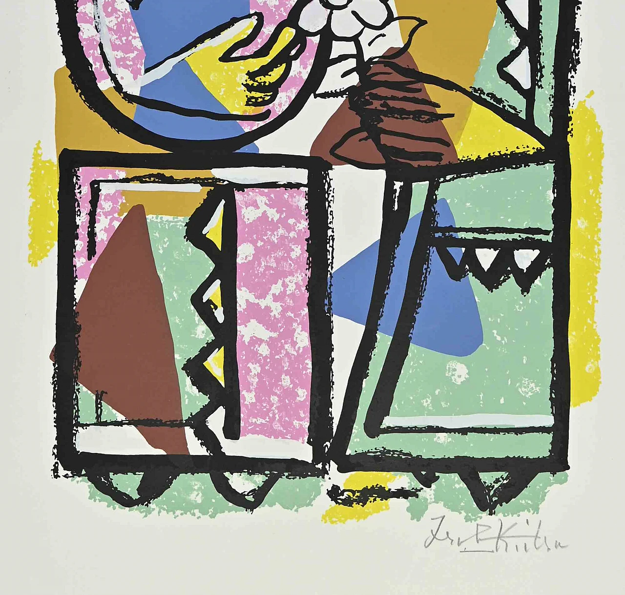 Ibrahim Kodra, Lovers, Lithograph 1960s-1970s 2