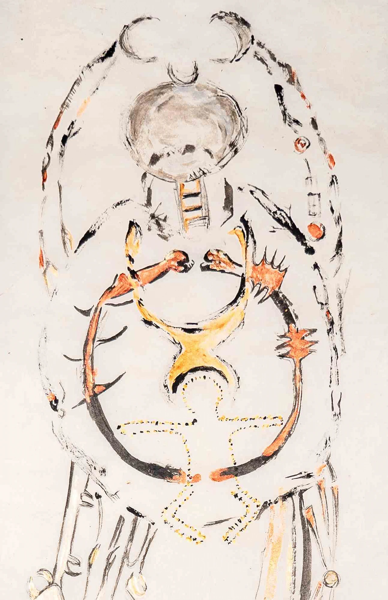 Parimah Avani, divinità delle madri delle vie, disegno acrilico con inchiostro Anni 2000 6