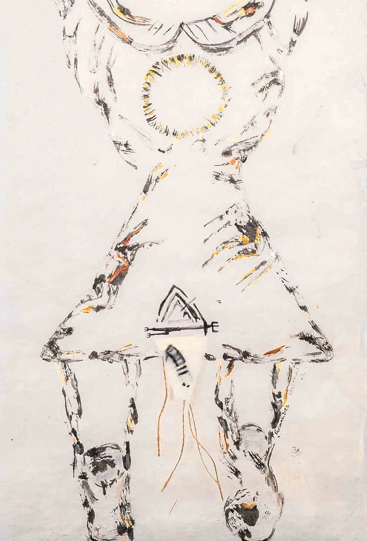 Parimah Avani, Dea della Luna Piena, Luce delle Vie, Acrilico con inchiostro da disegno Anni 2000 4