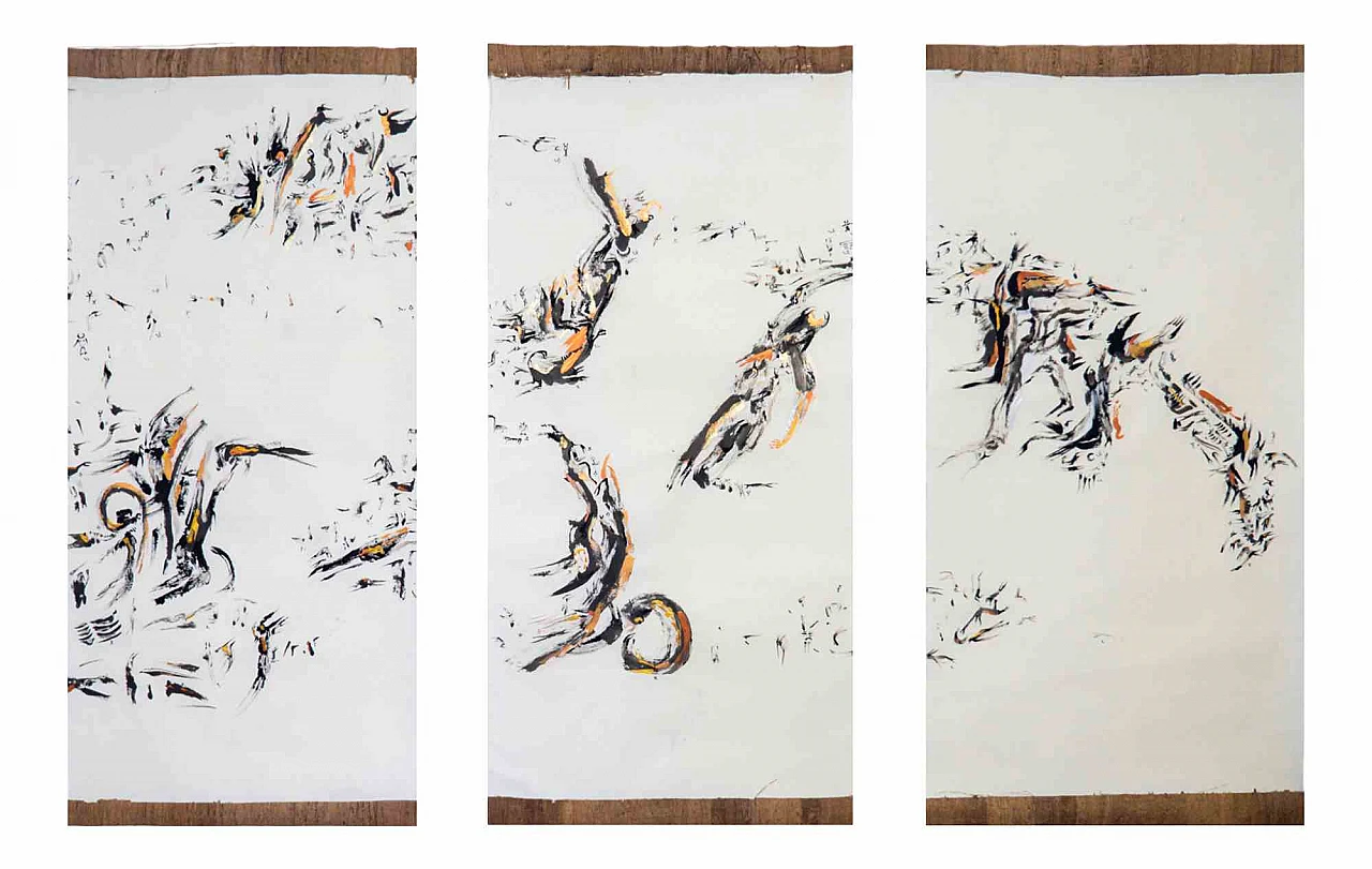 Parimah Avani, Cielo, Futuro, dalla serie di "Passato, Ora, Futuro", disegno con inchiostro acrilico Anni 2000 1