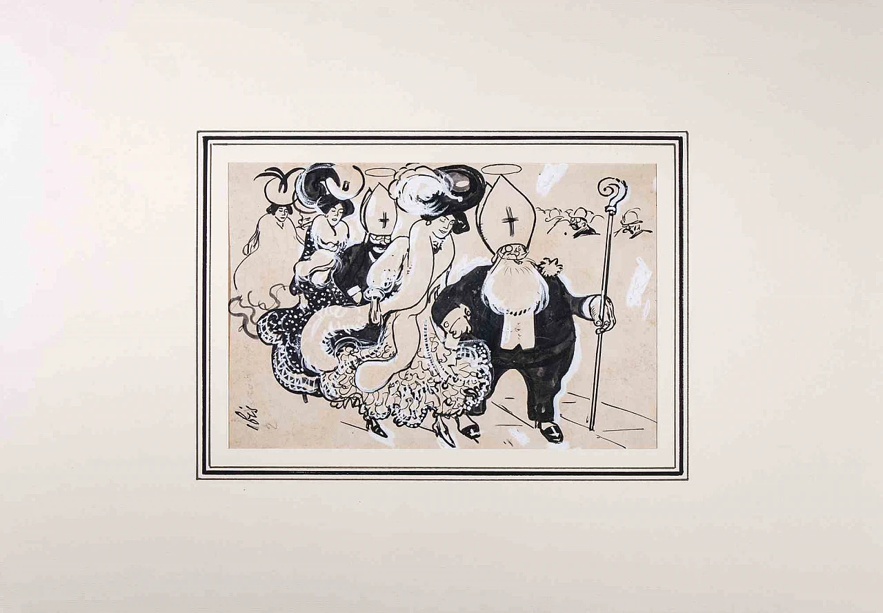 Gabriele Galantara, Uomini di Chiesa, Disegno 1920 - 1939 1