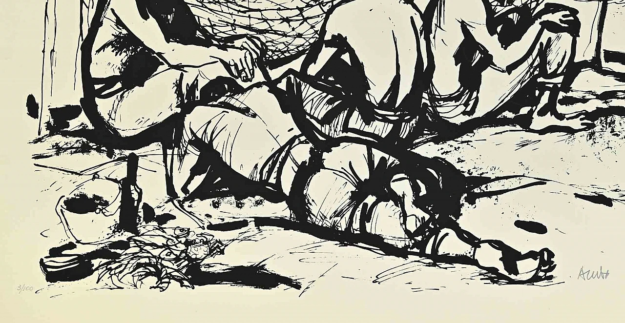 Manfredo Acerbo, Fishermen Manfredo Acerbo, Screenprint 2000s 2