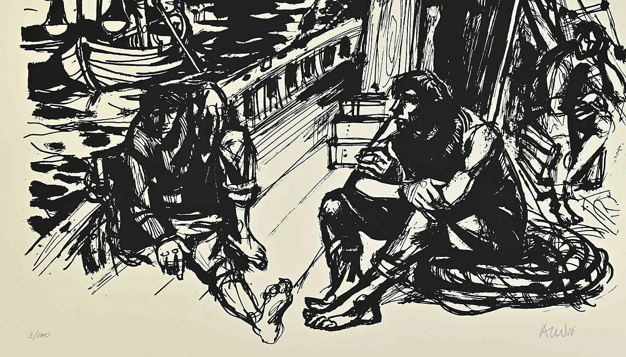 Manfredo Acerbo, On the Boat, Screenprint 2000s 2