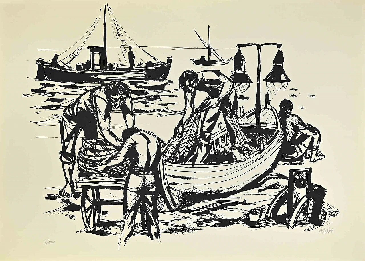Manfredo Acerbo, Pesca, Serigrafia Anni 2000 1