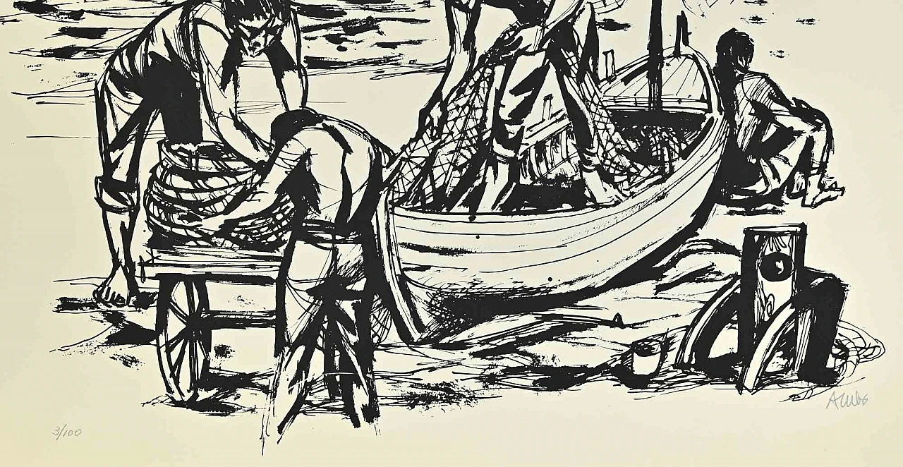 Manfredo Acerbo, Pesca, Serigrafia Anni 2000 2