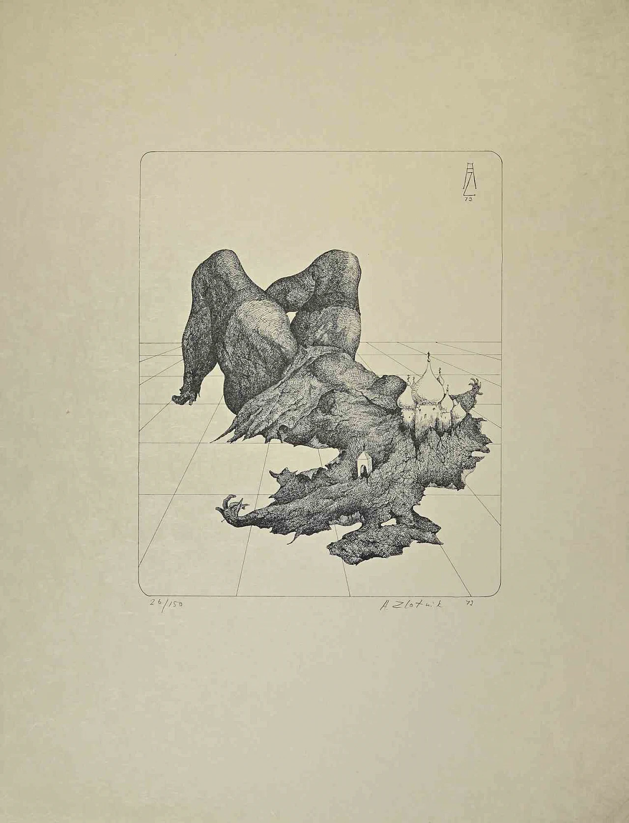 Alexandre Zlotnik, The Earth Woman, Lithograph 1960s-1970s 1