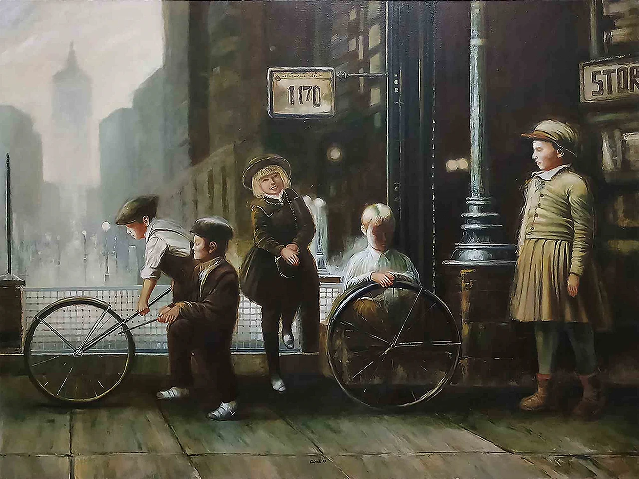 Juan Rodrigo Piedrahita Escobar, Boys, Oil on Canvas 2000s 1