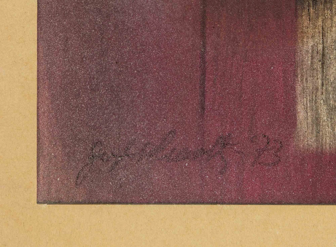 Mario Guglielmotti, Composizione astratta, Disegno a pastello-carboncino 1960-1979 2