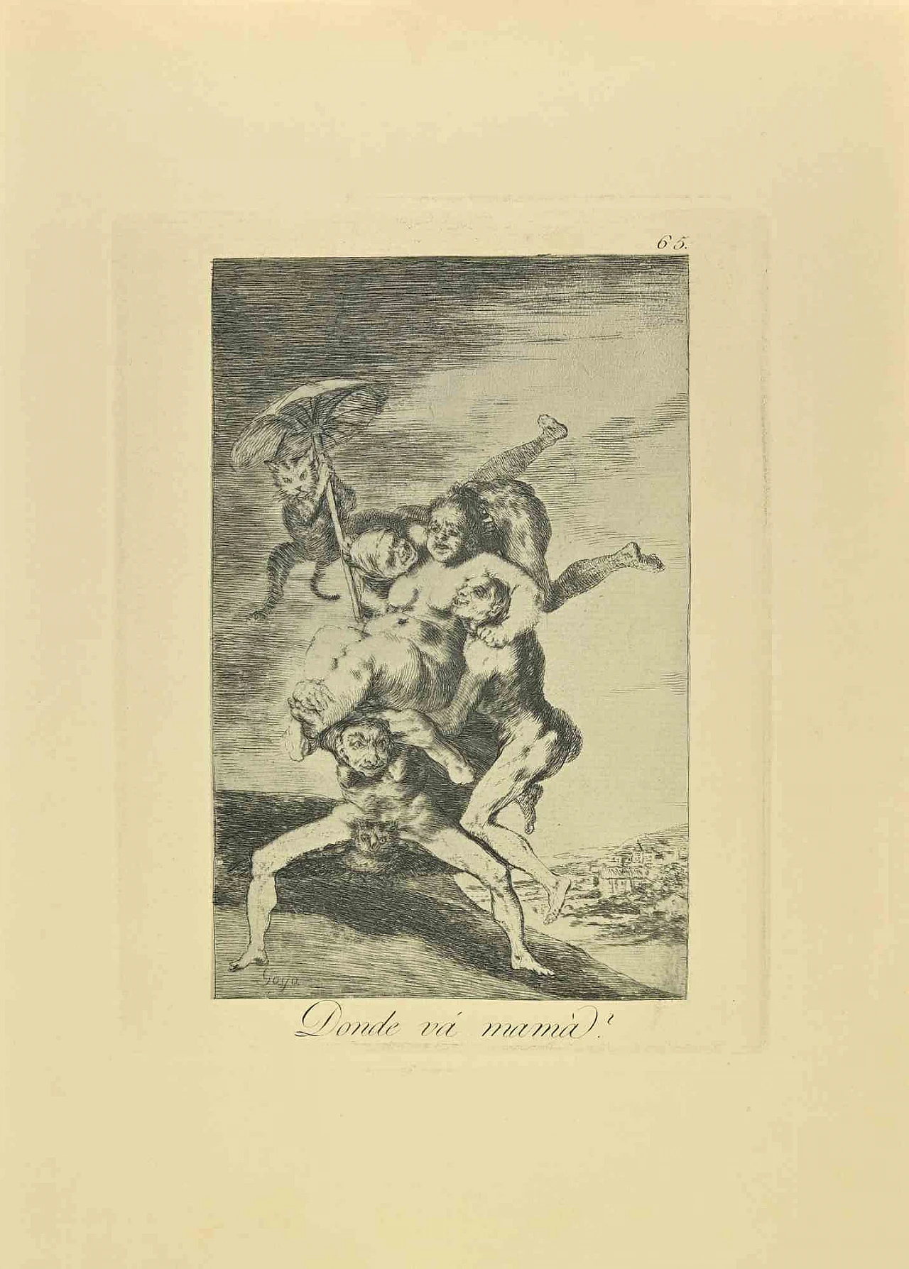 Francisco Josè de Goya y Lucientes, Dove va la mamma? (Donde va Mama?), Acquaforte Acquatinta Puntasecca '800 1