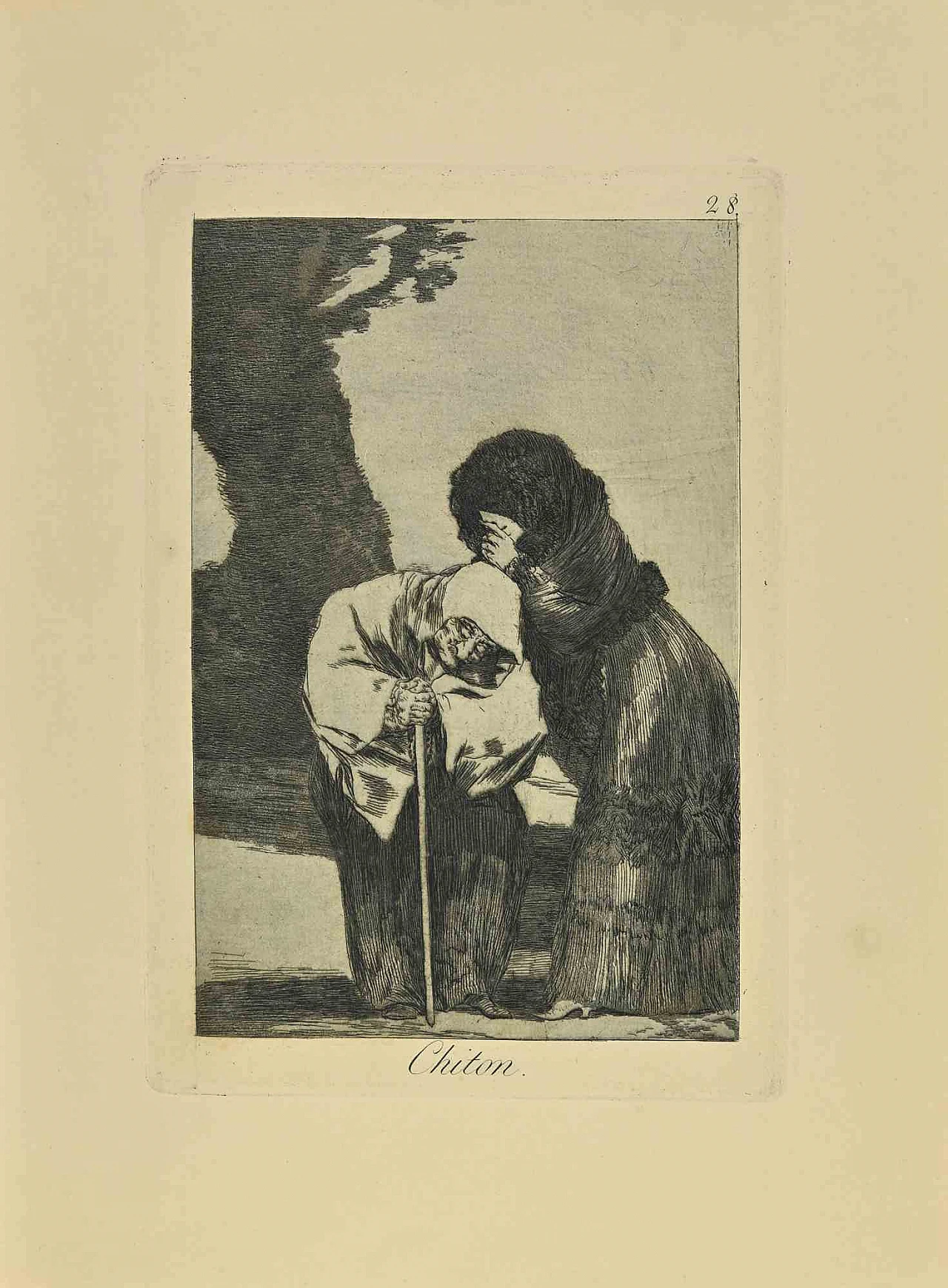 Francisco Josè de Goya y Lucientes, Hush (Chiton), Etching Aquatint Drypoint 19th century 1