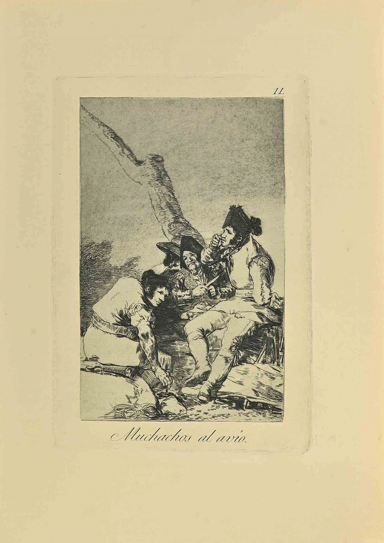 Francisco Josè de Goya y Lucientes, Muchachos al Avío, Acquaforte acquatinta puntasecca '800 1