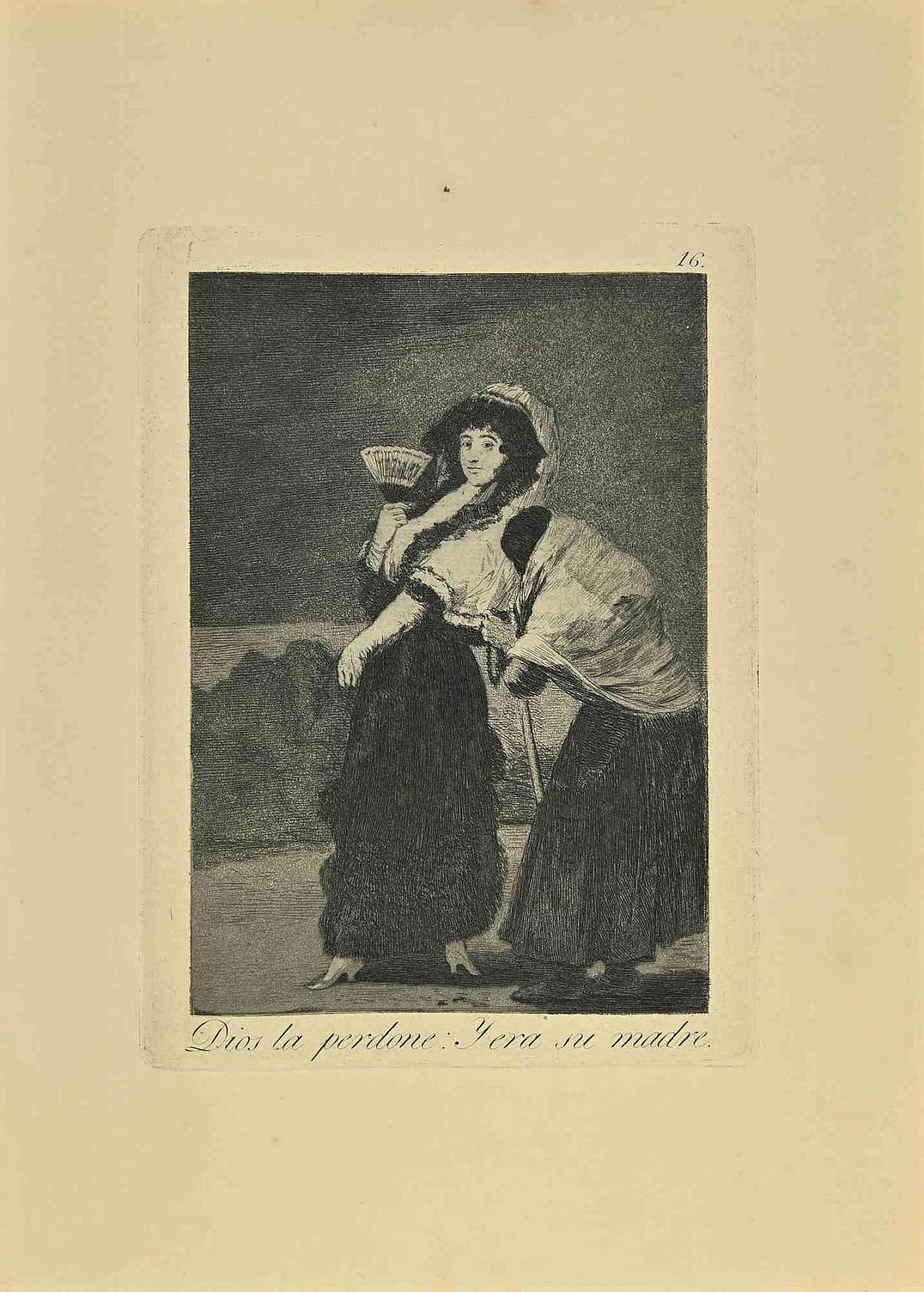 Francisco Josè de Goya y Lucientes, Dios la Perdone: Y era su Madre, Etching Aquatint Drypoint 19th century 1