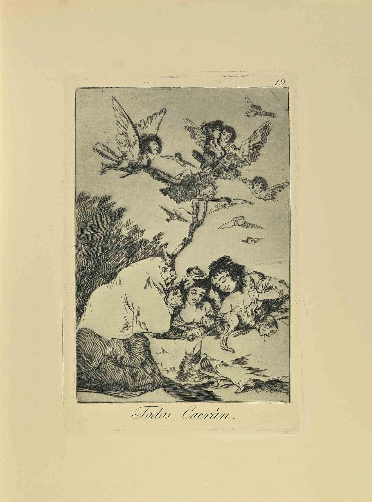 Francisco Josè de Goya y Lucientes, Todos Caeran, Etching Aquatint Drypoint 19th century 1