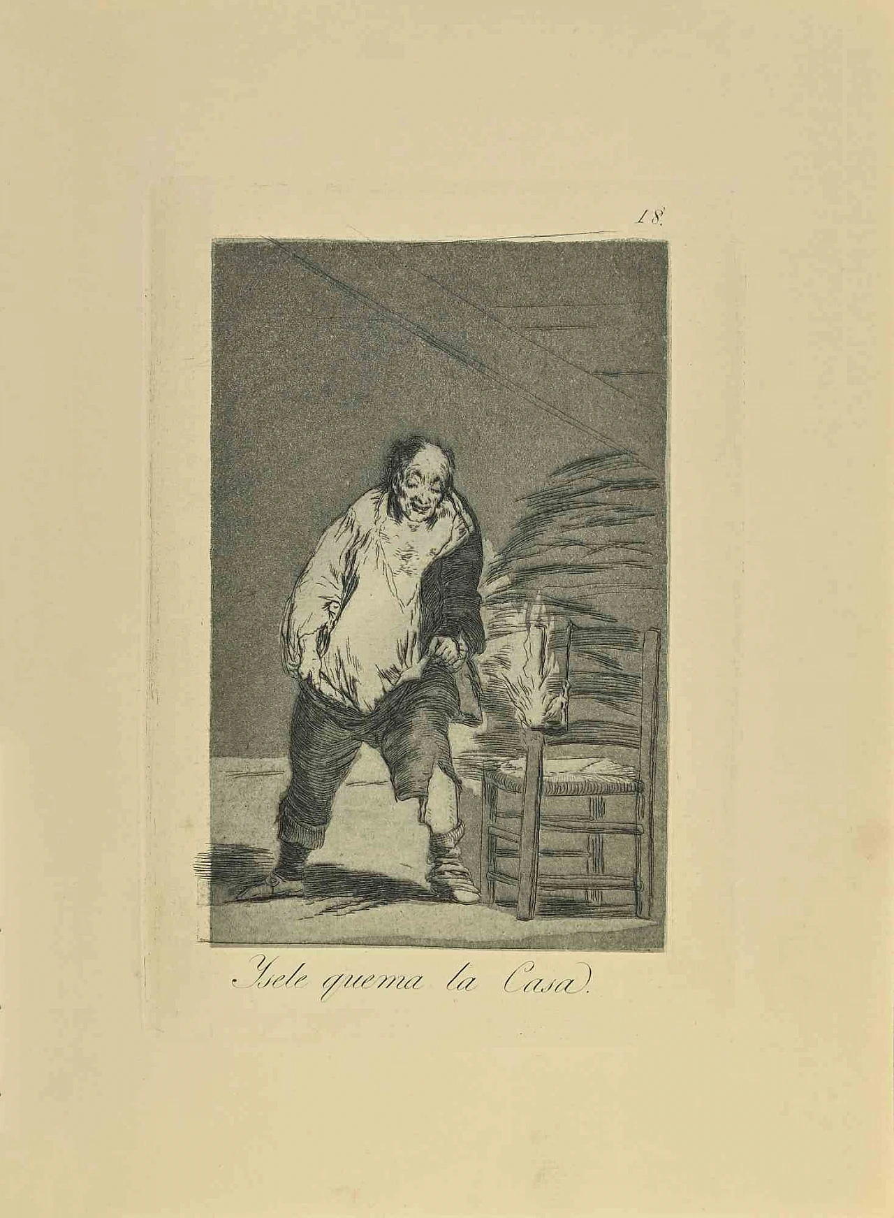 Francisco Josè de Goya y Lucientes, Quema La Casa, Acquaforte acquatinta puntasecca '800 1