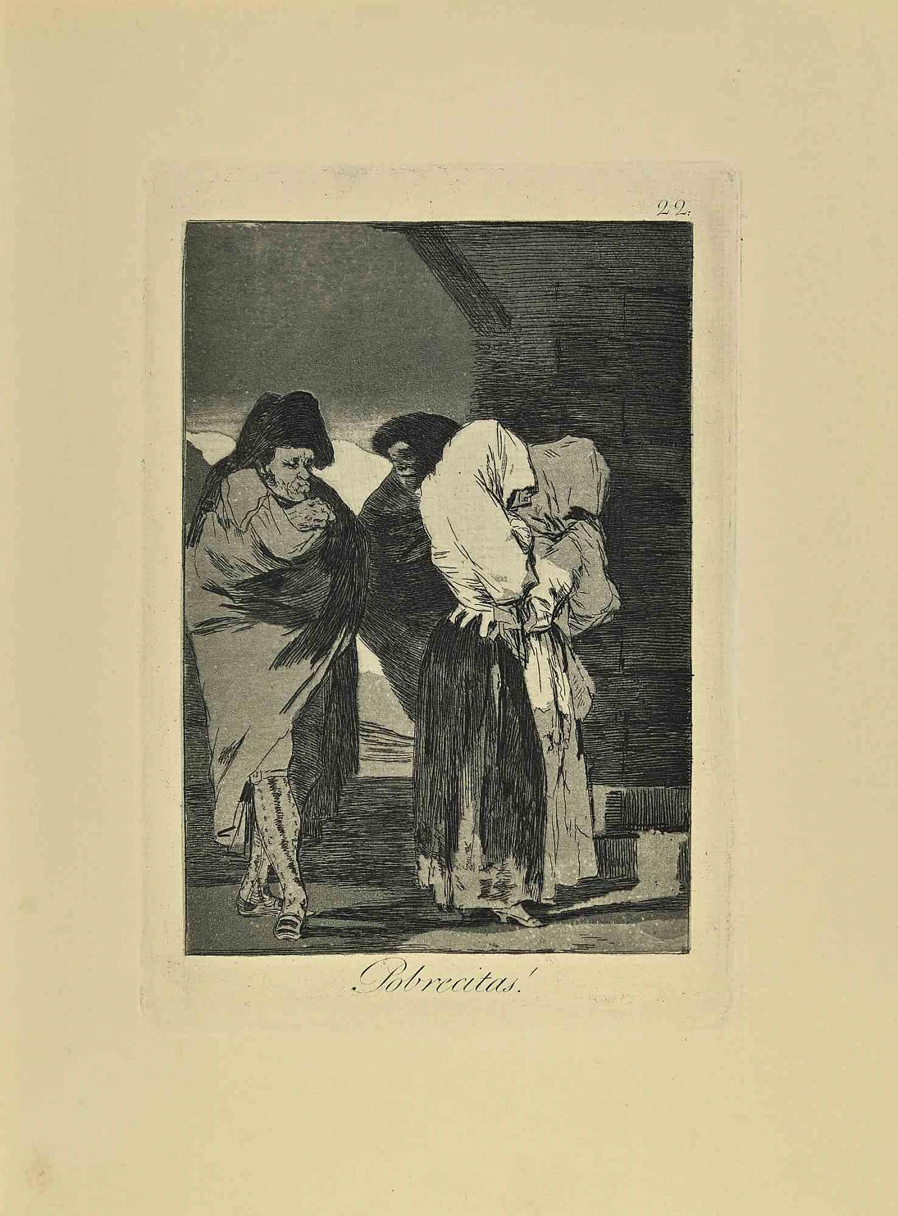 Francisco Josè de Goya y Lucientes, Pobrecitas, Etching Aquatint Drypoint 19th century 1