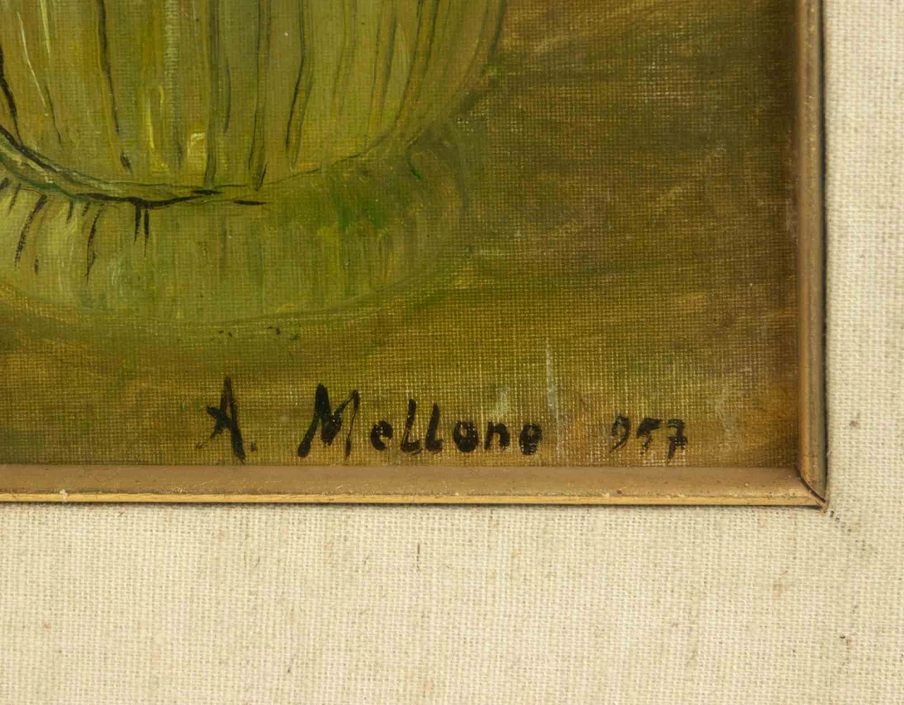 Antonio Mellone, Seating Figures, Oil on Canvas 1940s-1950s 2