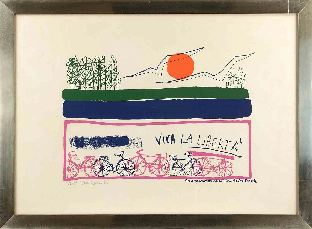 Toni Bonavita, Viva la libertà, Etching 1960s-1970s 1