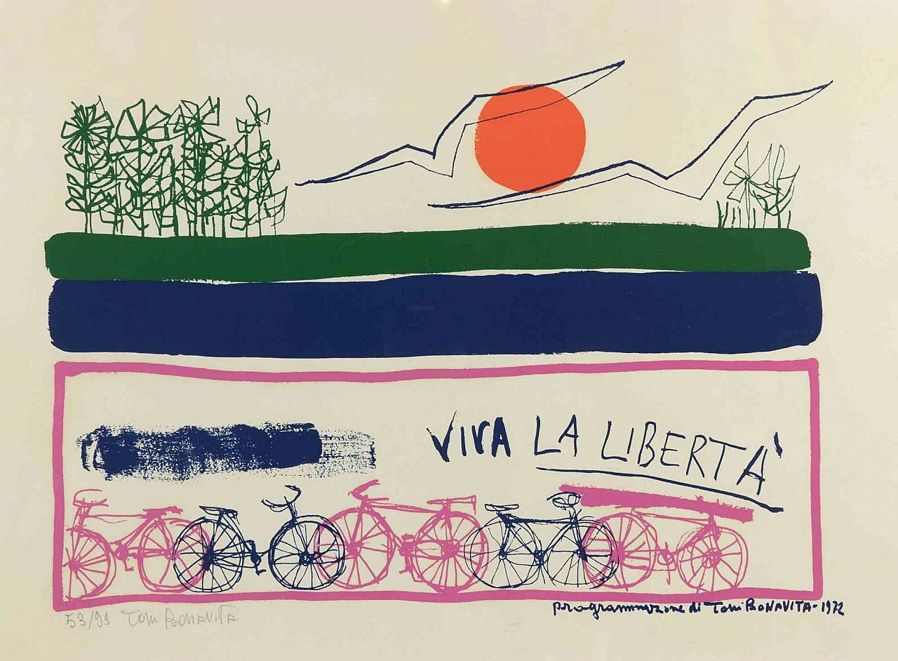 Toni Bonavita, Viva la libertà, Etching 1960s-1970s 2