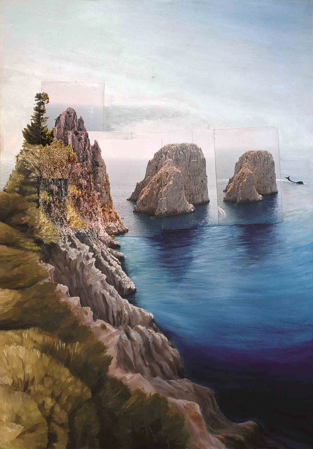 Dario Cusani, Twin Capri, Oil Painting Photo 2000s 1