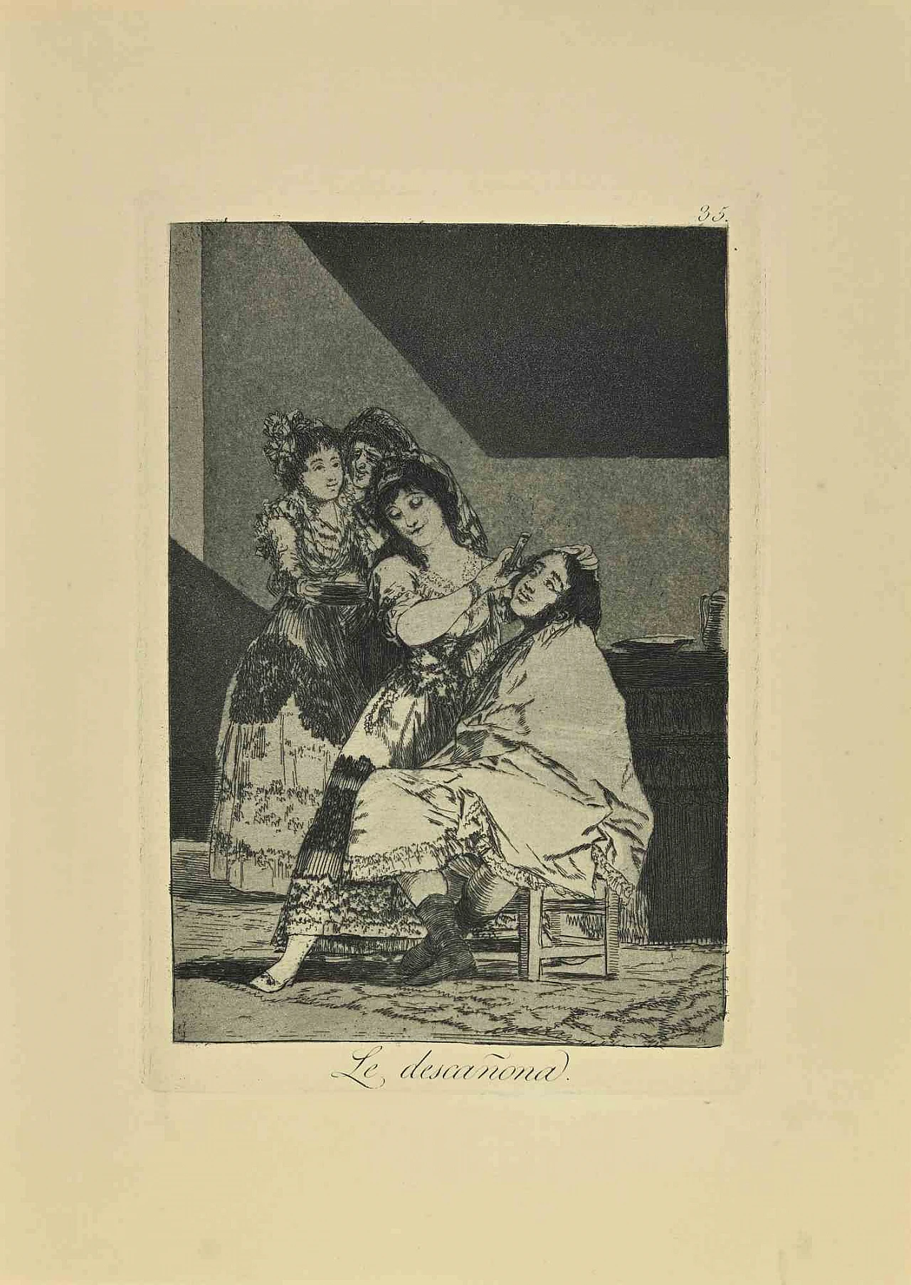 Francisco Josè de Goya y Lucientes, Le Descanona, Etching Aquatint Drypoint 19th century 1